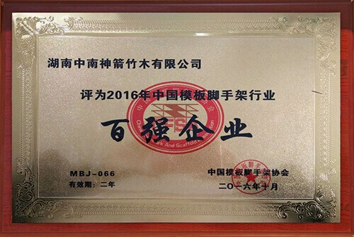 2016年中國模板腳手架行業(yè)百強企業(yè)